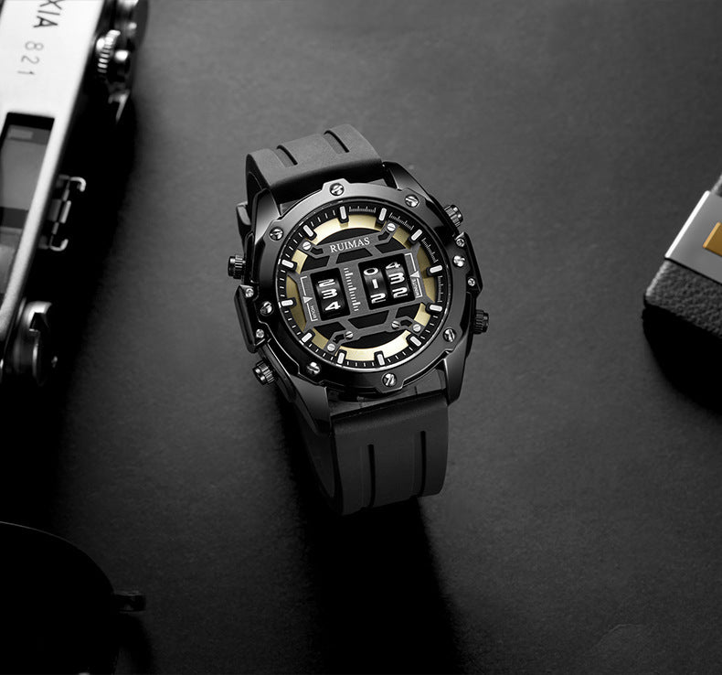 Sport leather men's quartz watch