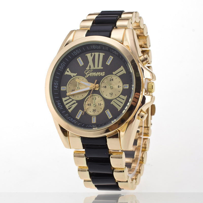 Geneva steel belt watch