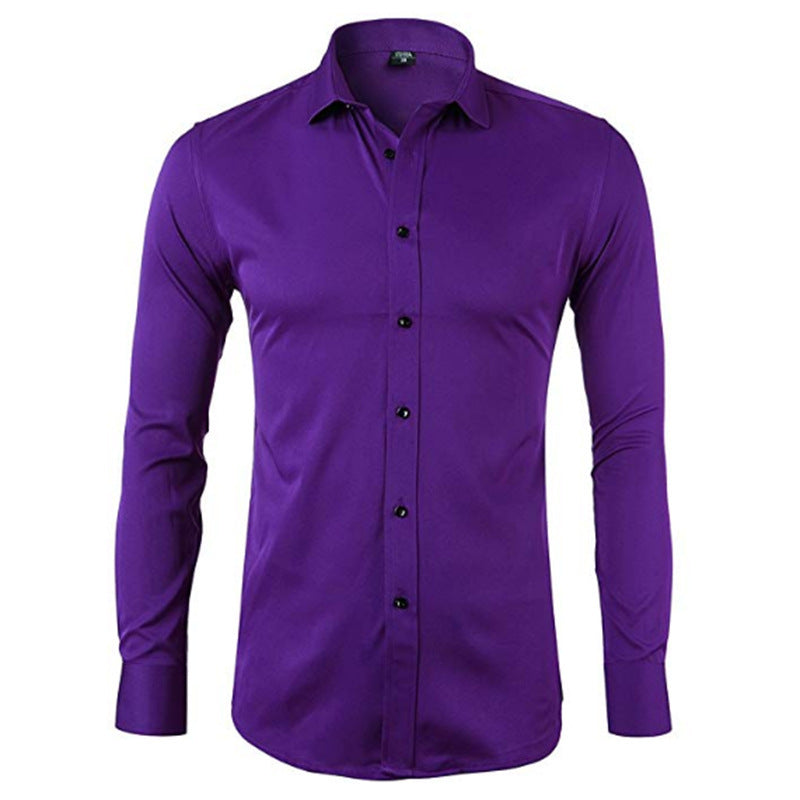 Men's Long-sleeve Non-iron Micro-stretch Shirt